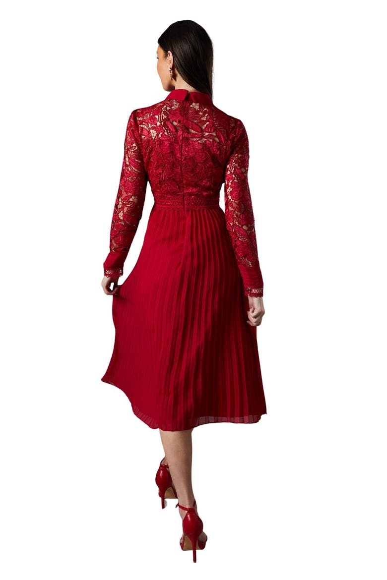 Long Sleeve Midi Shirt Dress, Alternate, color, Red