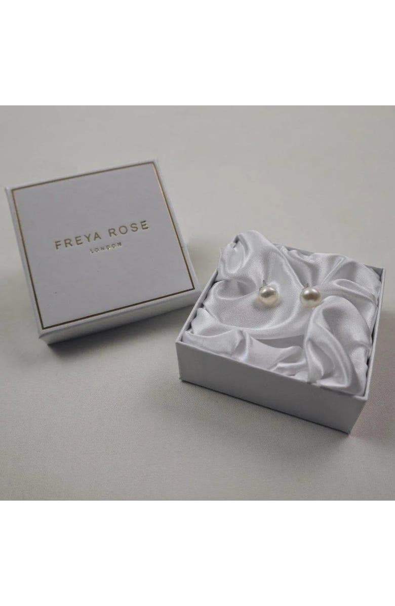 Freya Rose Fresh Water Pearl and Silver Stud Earrings, Alternate, color, Pearl