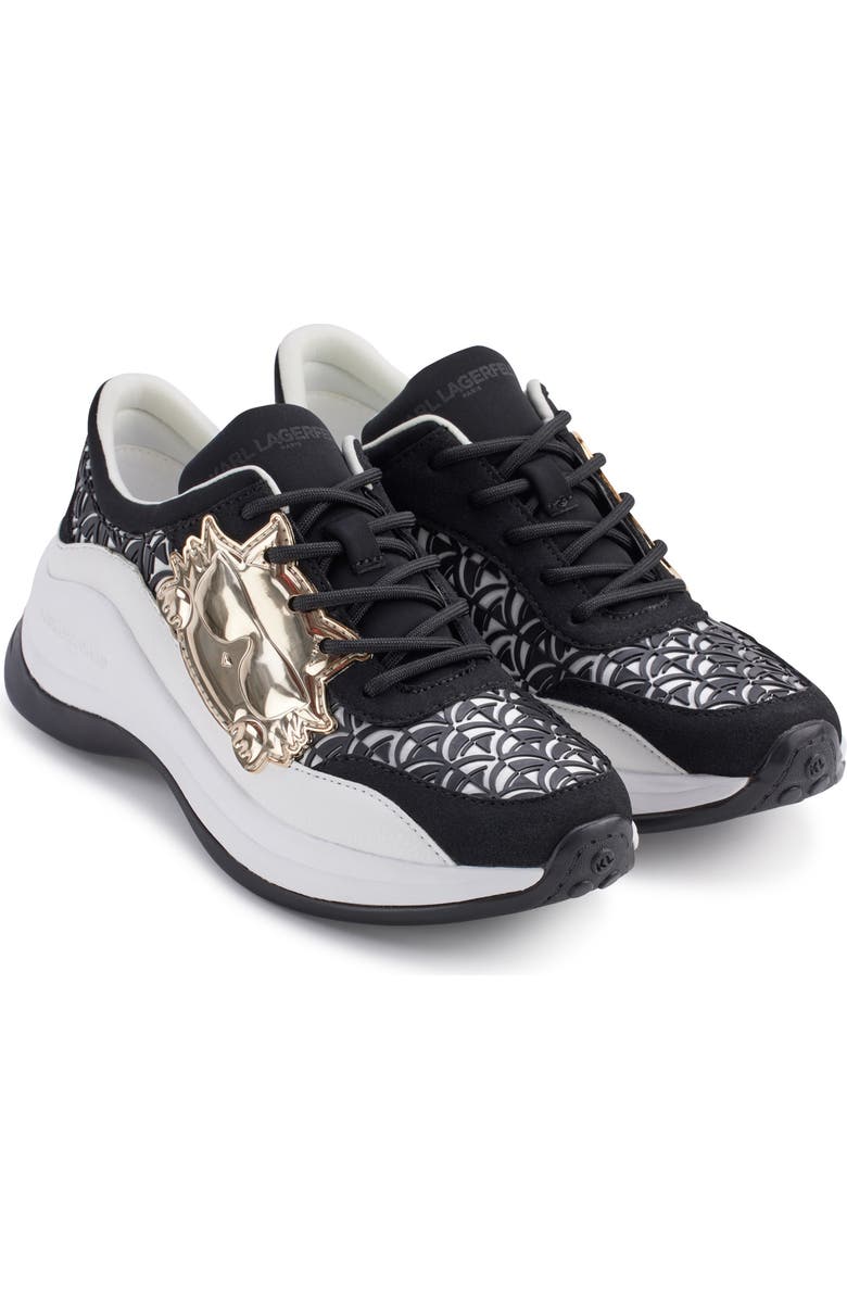 KARL LAGERFELD PARIS Coty Sneaker, Main, color, White/ Black