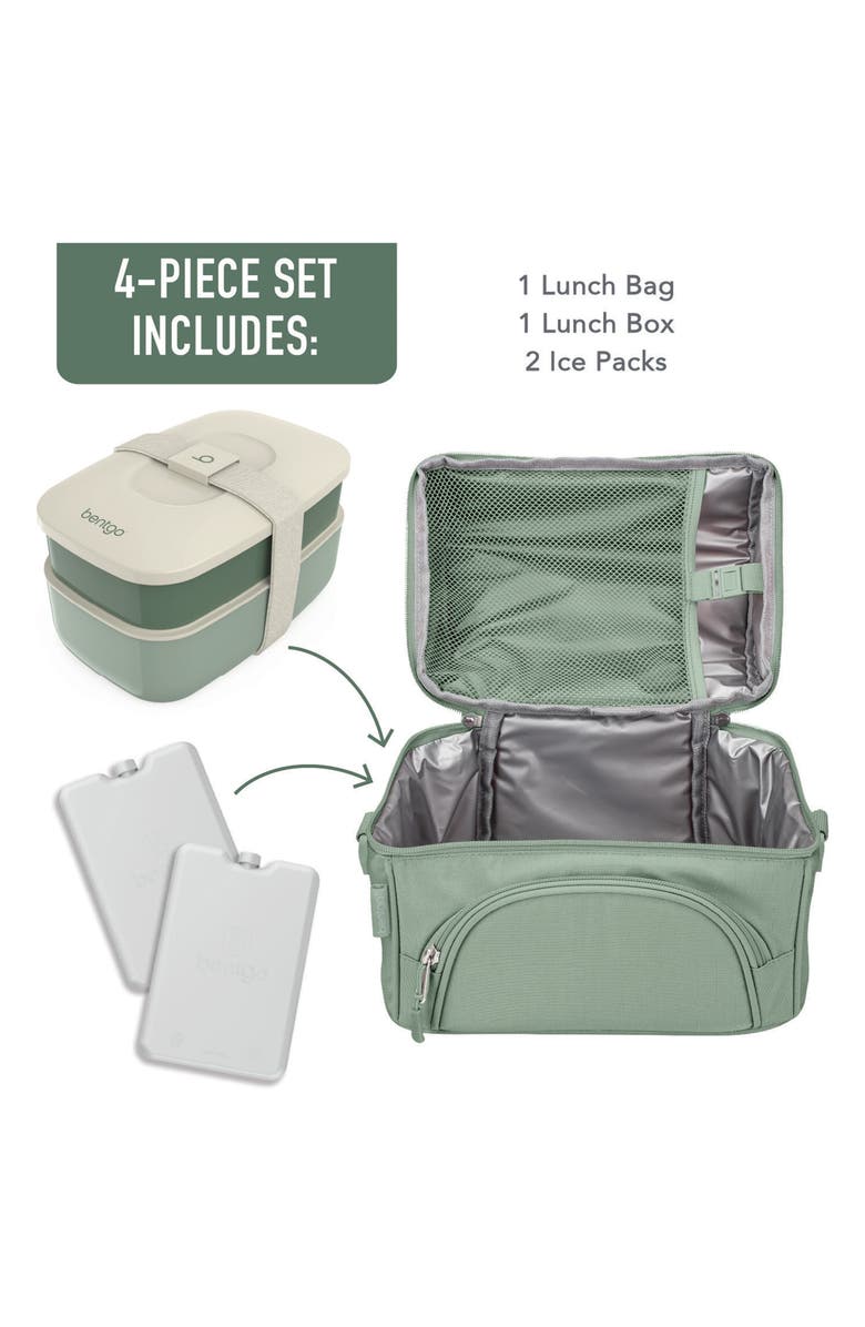 BENTGO Deluxe Lunch 4-Piece Set, Alternate, color, Green