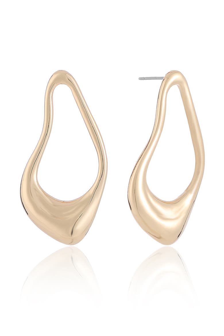Open Teardrop Earrings, Main, color, GOLD