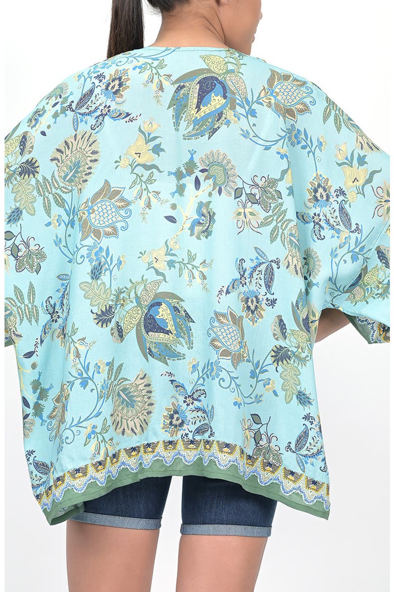 Floral Border Ruana, Alternate, color, SKY BLUE