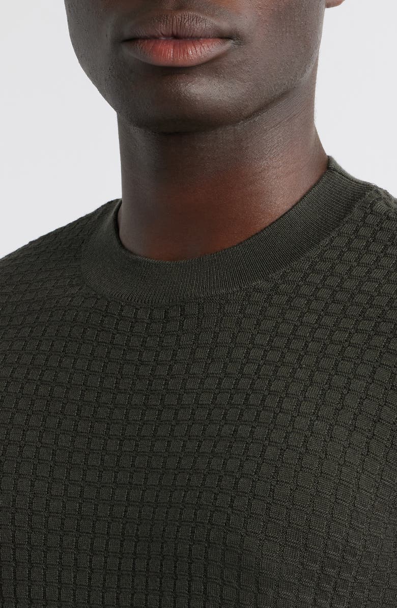 Emporio Armani Textured Wool Crewneck Sweater, Alternate, color, Green