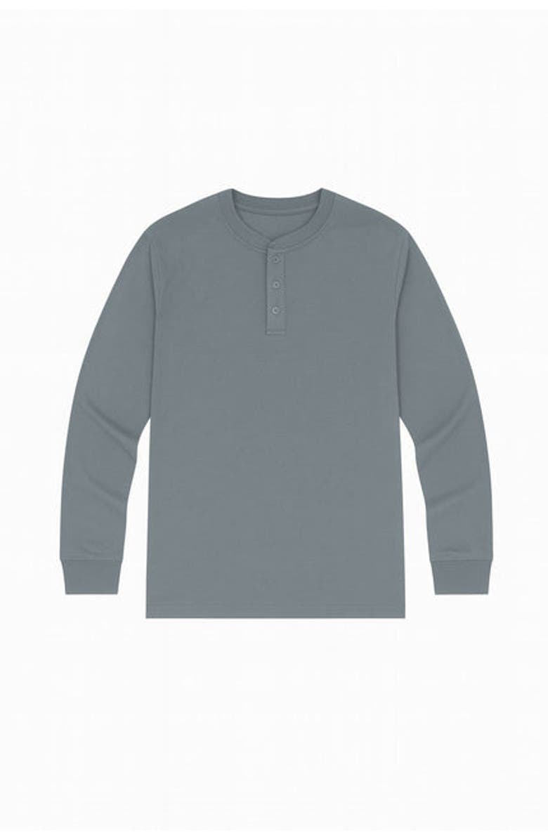 BenBen Mens Long Sleeve Henley Shirt, Alternate, color, Grey