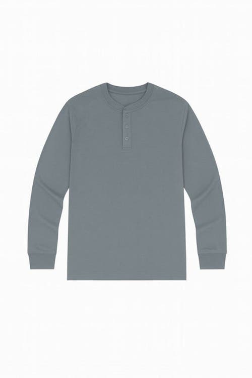 Benben Mens Long Sleeve Henley Shirt In Gray