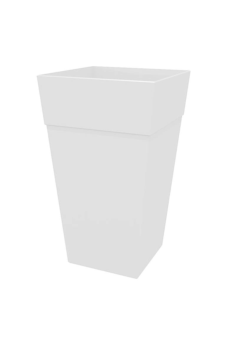 25 Inch Tall Finley Tapered Square Planter, Casper White, Main, color, White