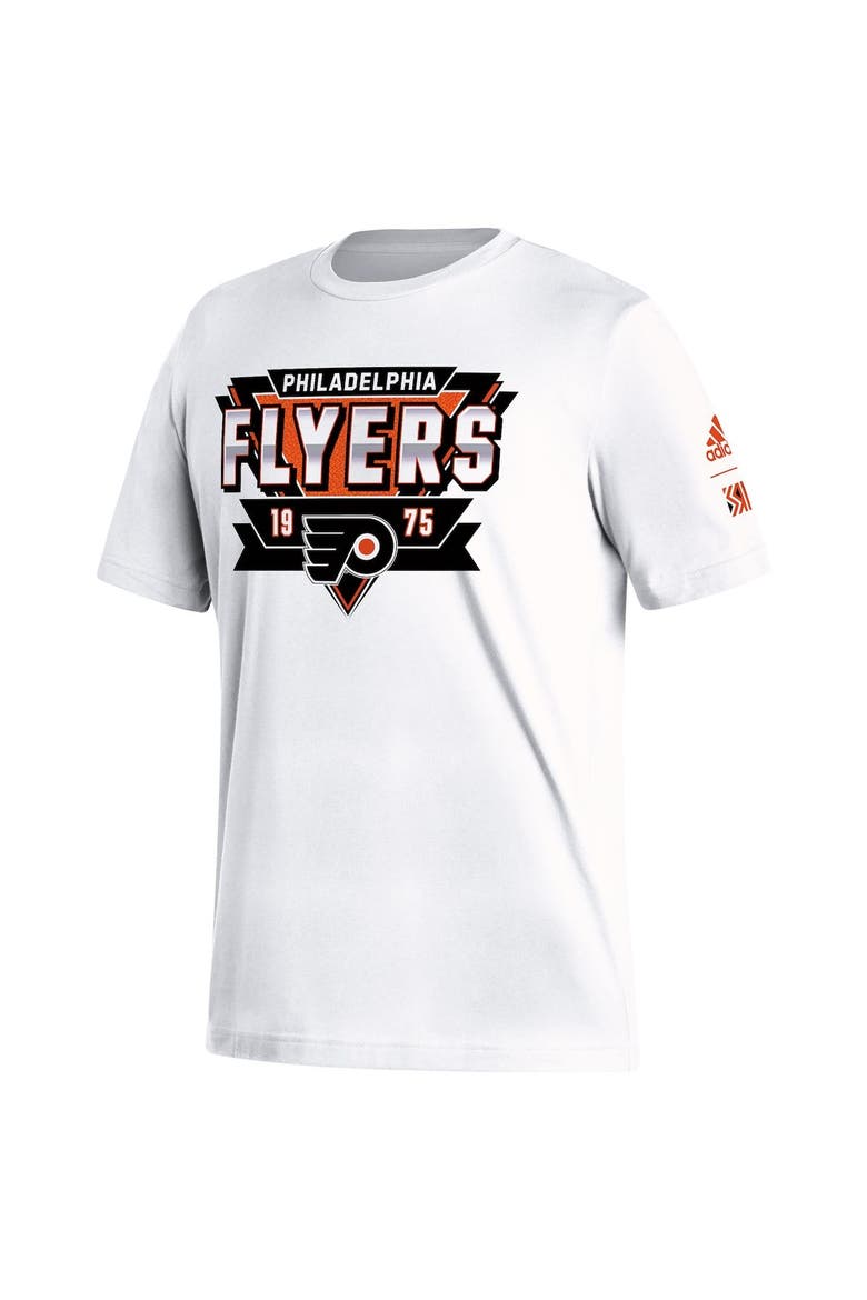Men's adidas White Philadelphia Flyers Reverse Retro 2.0 Fresh Playmaker T-Shirt, Alternate, color, White