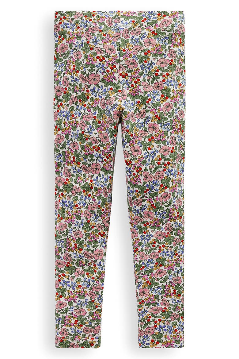 Kids' Floral Heart Appliqué Cotton Leggings, Alternate, color, SOFT IVORY BERRY FLORAL