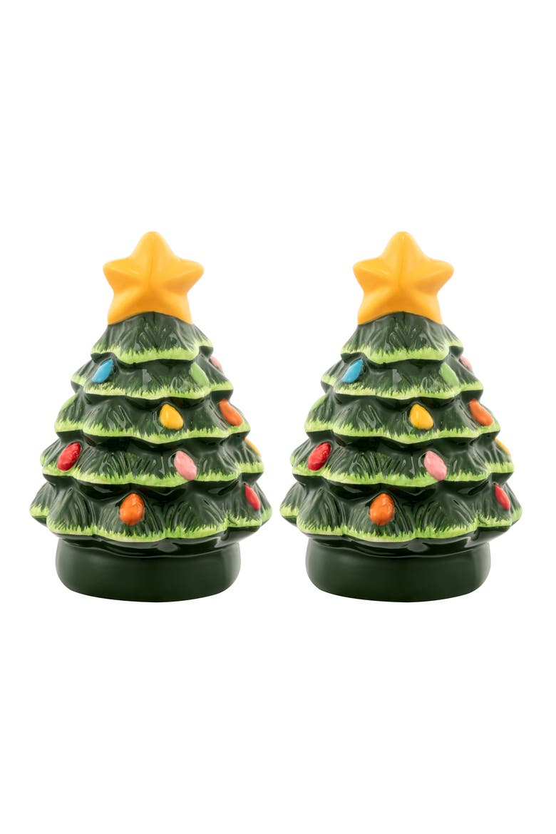 3 in. Nostalgic Ceramic Tree Salt and Pepper Shakers - Green, Alternate, color, Green
