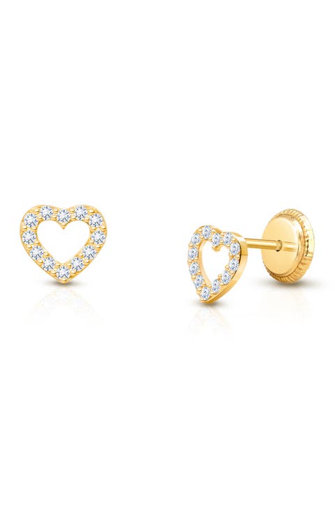 14K Gold Love of Mine Studs Screw Back Earrings