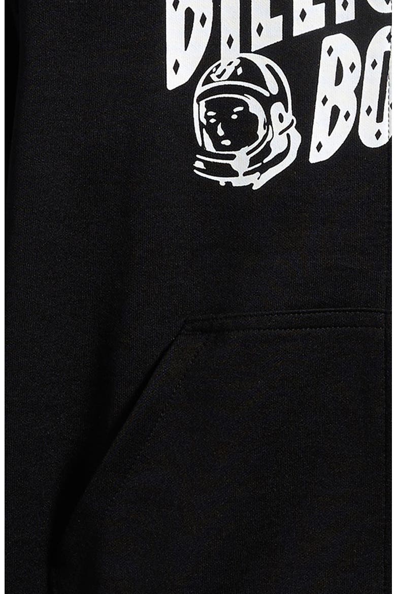 Kids' BB Curve Logo Graphic Zip Hoodie, Alternate, color, BLACK