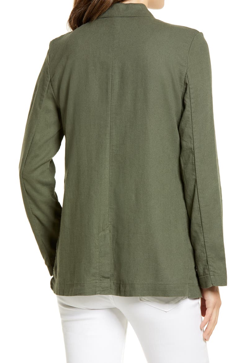 Linen Blend Jacket, Alternate, color, GREEN BEETLE