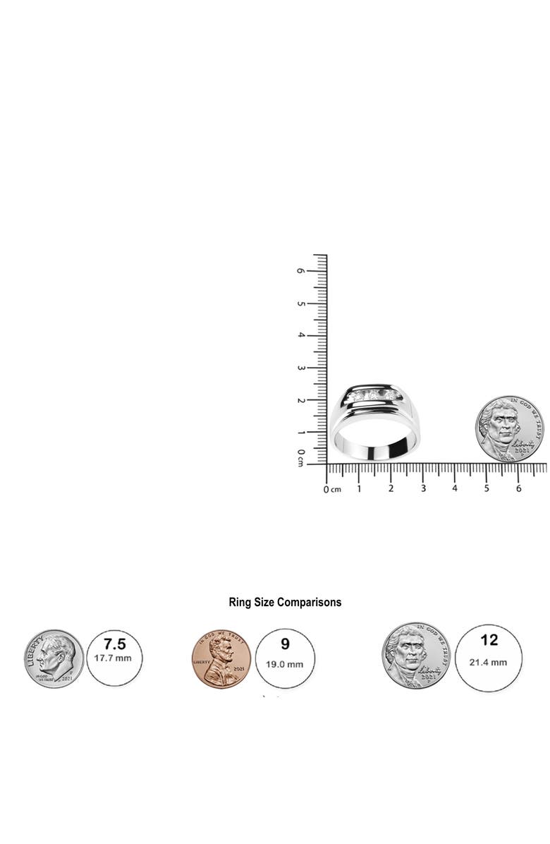 Haus of Brilliance Men's Silver 1/3 Cttw Diamond Channel Set 3 Stone Ring Band, Alternate, color, Silver