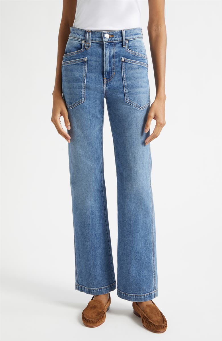 Veronica Beard Dylan Straight Leg Jeans, Main, color, Orbit Glare