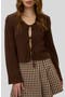 Front Tie Crop Cardigan