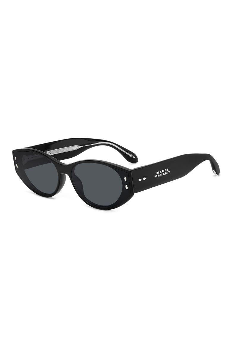 64mm Oversize Oval Sunglasses, Alternate, color, BLACK/ GREY