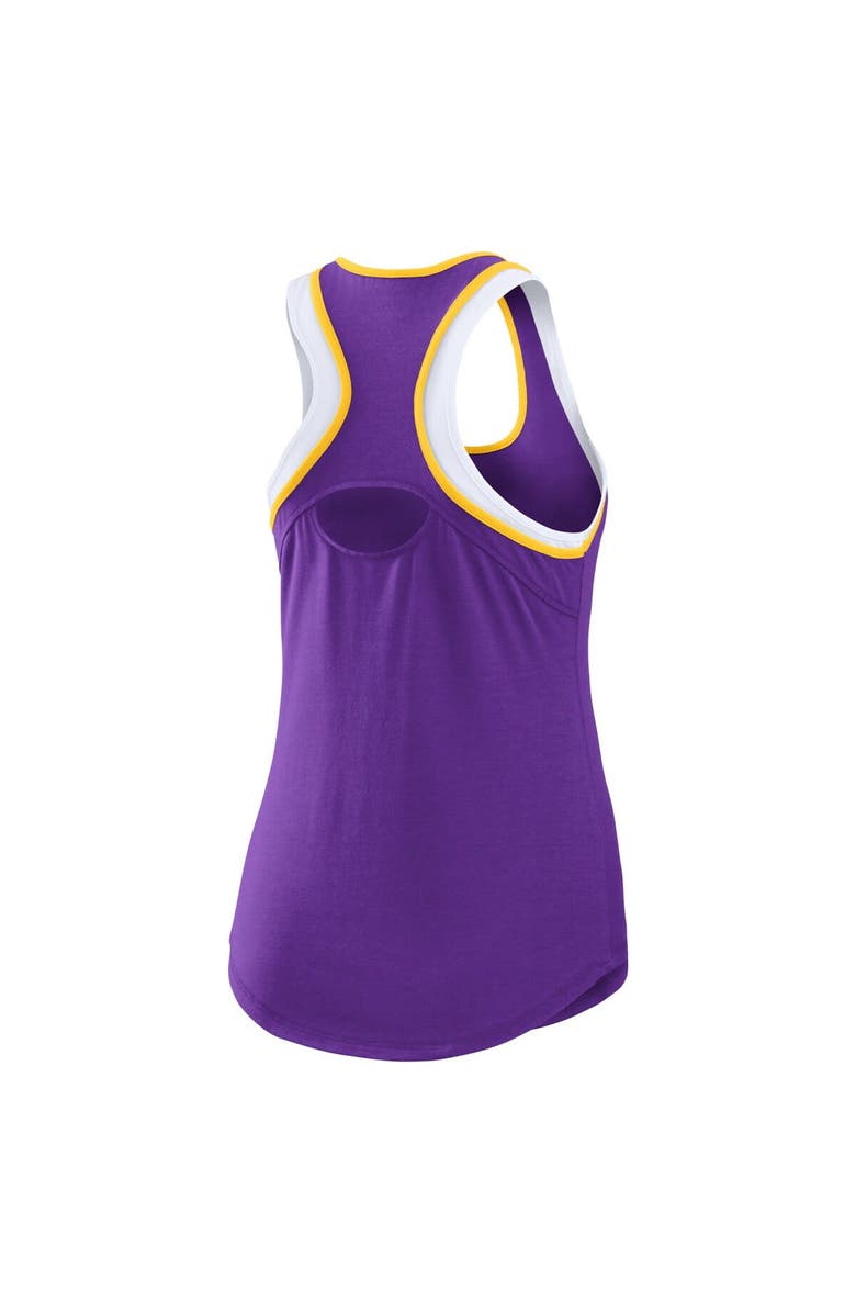 WEAR by Erin Andrews Women's WEAR by Erin Andrews Purple LSU Tigers Open Hole Razorback Tank Top, Alternate, color, 