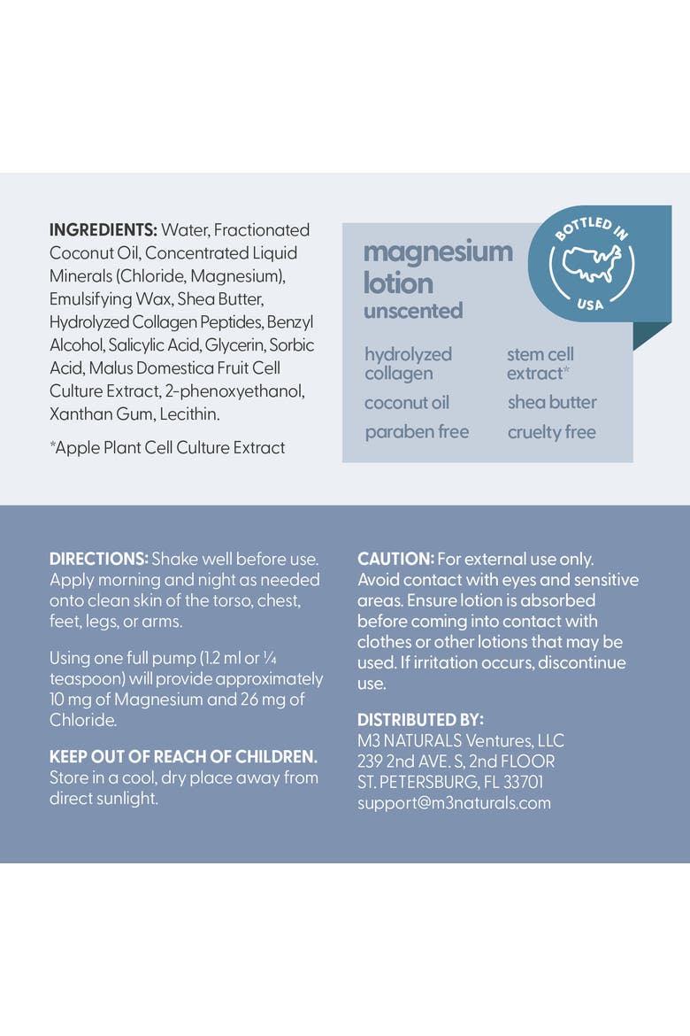 Magnesium Lotion, Unscented, 8fl oz, Alternate, color, None