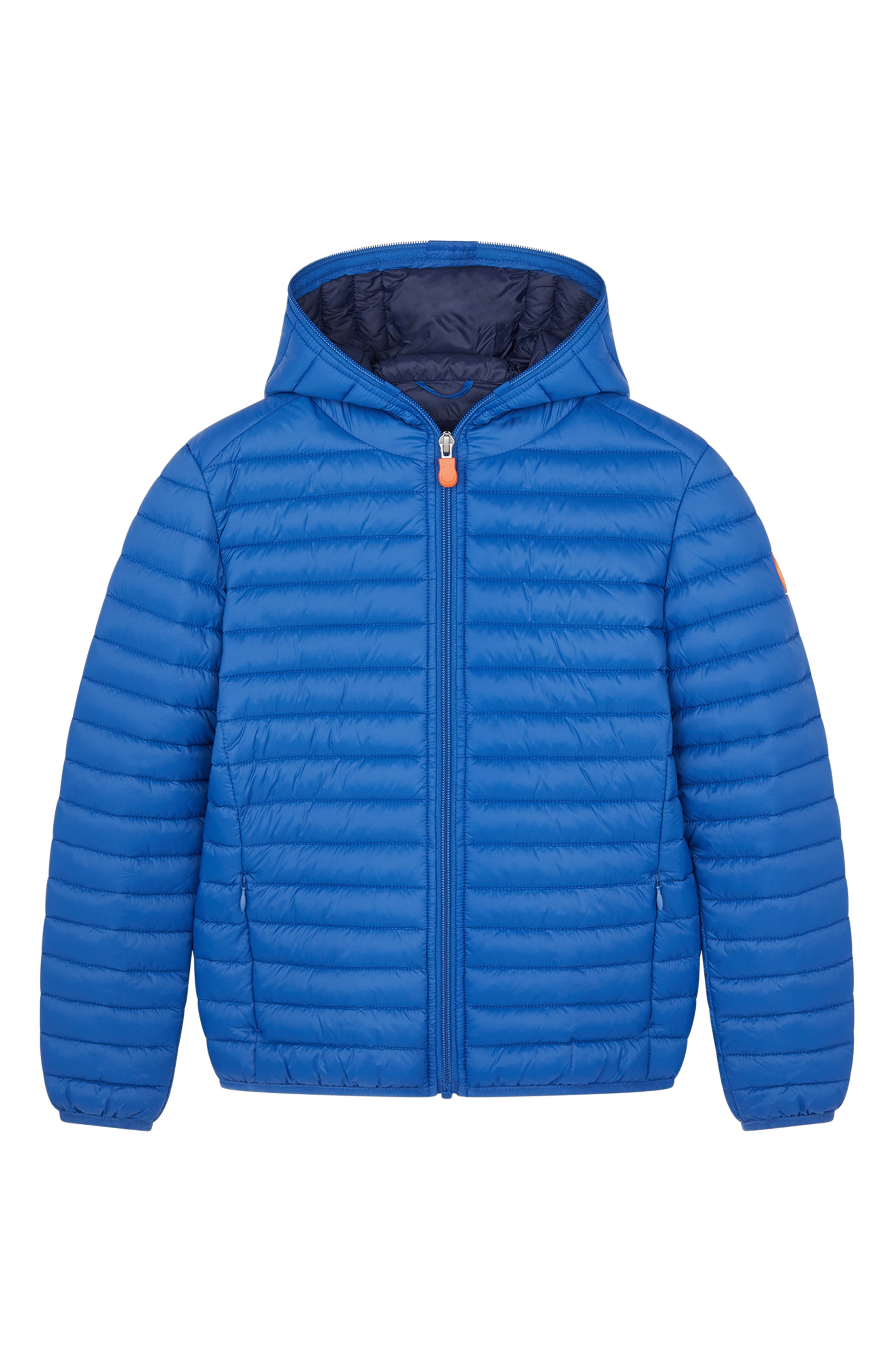 Save The Duck Kids' Dony Hooded Puffer Jacket In Blue