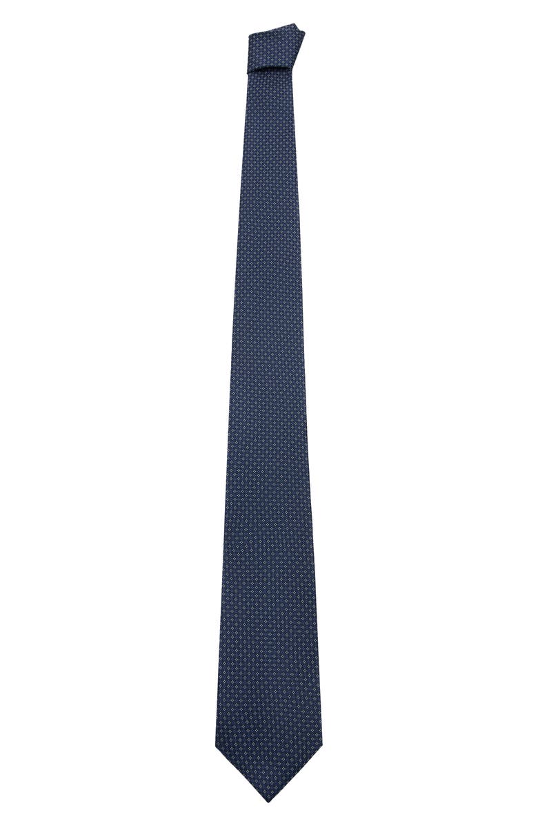 MANGO Silk Blend Tie, Alternate, color, Navy