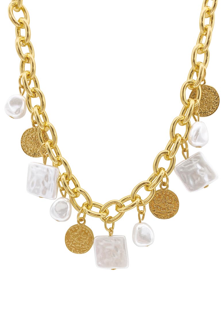 Oval Link Chain Necklace, Main, color, WHITE