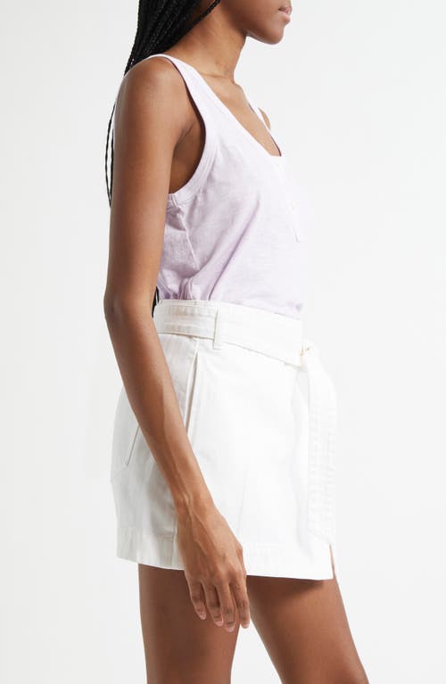 Veronica Beard Harrison Cotton Henley Tank In Soft Lilac