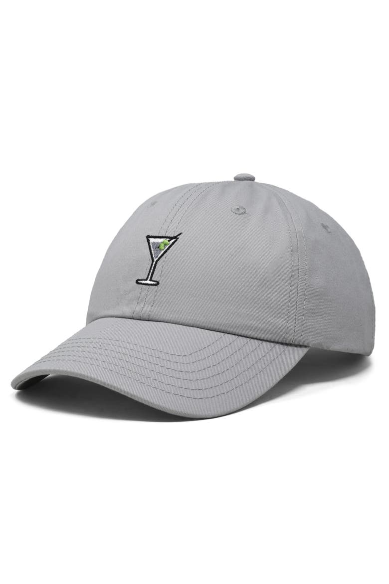 Martini Embroidered Casual Cap, Alternate, color, Gray