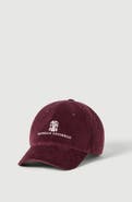 Brunello Cucinelli Comfort cotton and cashmere corduroy baseball cap with embroidered logo