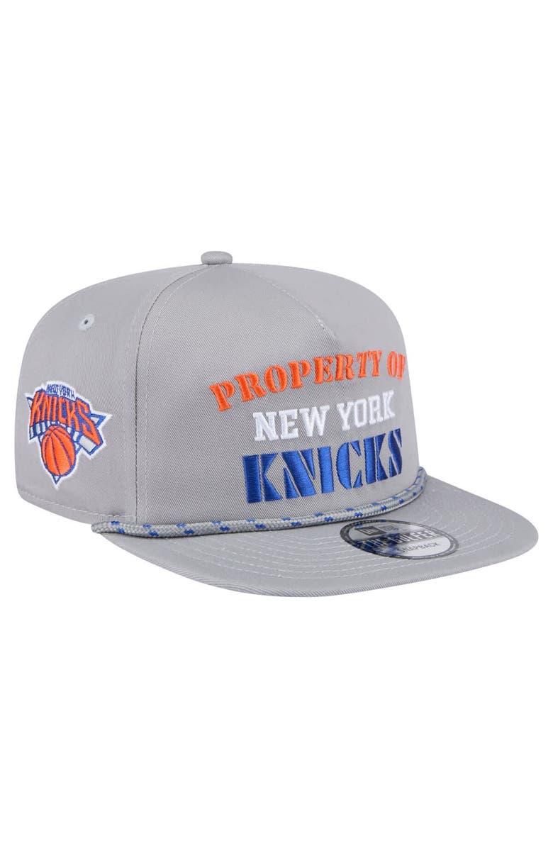 New Era Men's New Era Gray New York Knicks Throwback Property Of Golfer Snapback Hat, Main, color, Gray