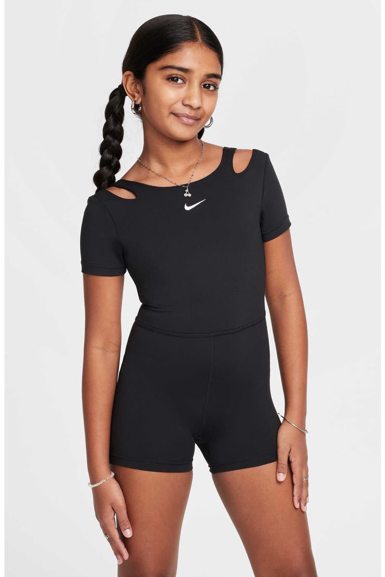 Kids' Dri-FIT Unitard, Main, color, 010 BLACK/WHITE