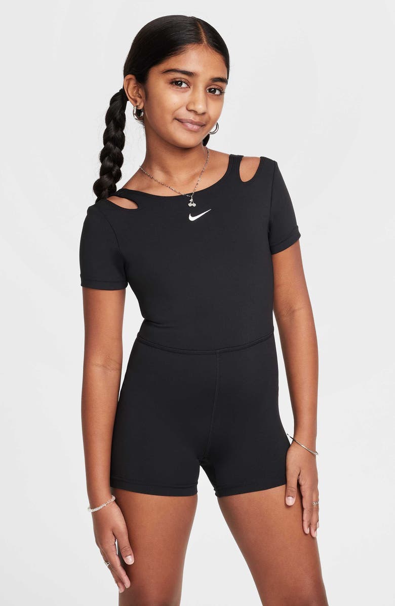 Nike Kids' Dri-FIT Unitard, Main, color, 010 Black/White