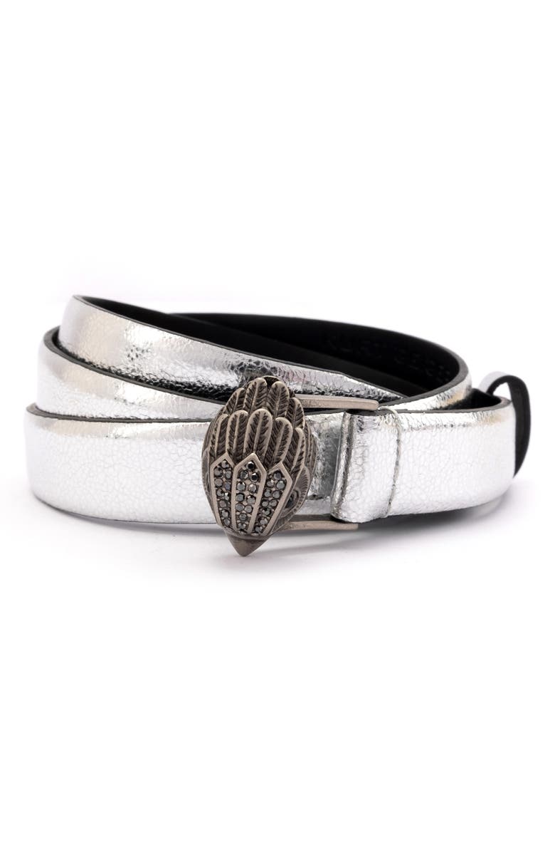 Kurt Geiger London Eagle Buckle Metallic Belt, Main, color, 