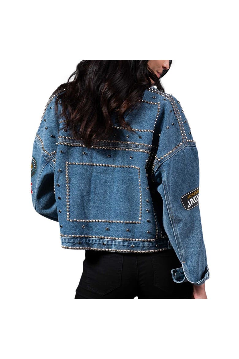 Women's G-III 4Her by Carl Banks Jacksonville Jaguars First Finish Medium Denim Full-Button Jacket, Alternate, color, Blue