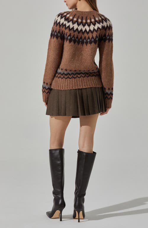Astr The Label Feyre Fair Isle Crewneck Sweater