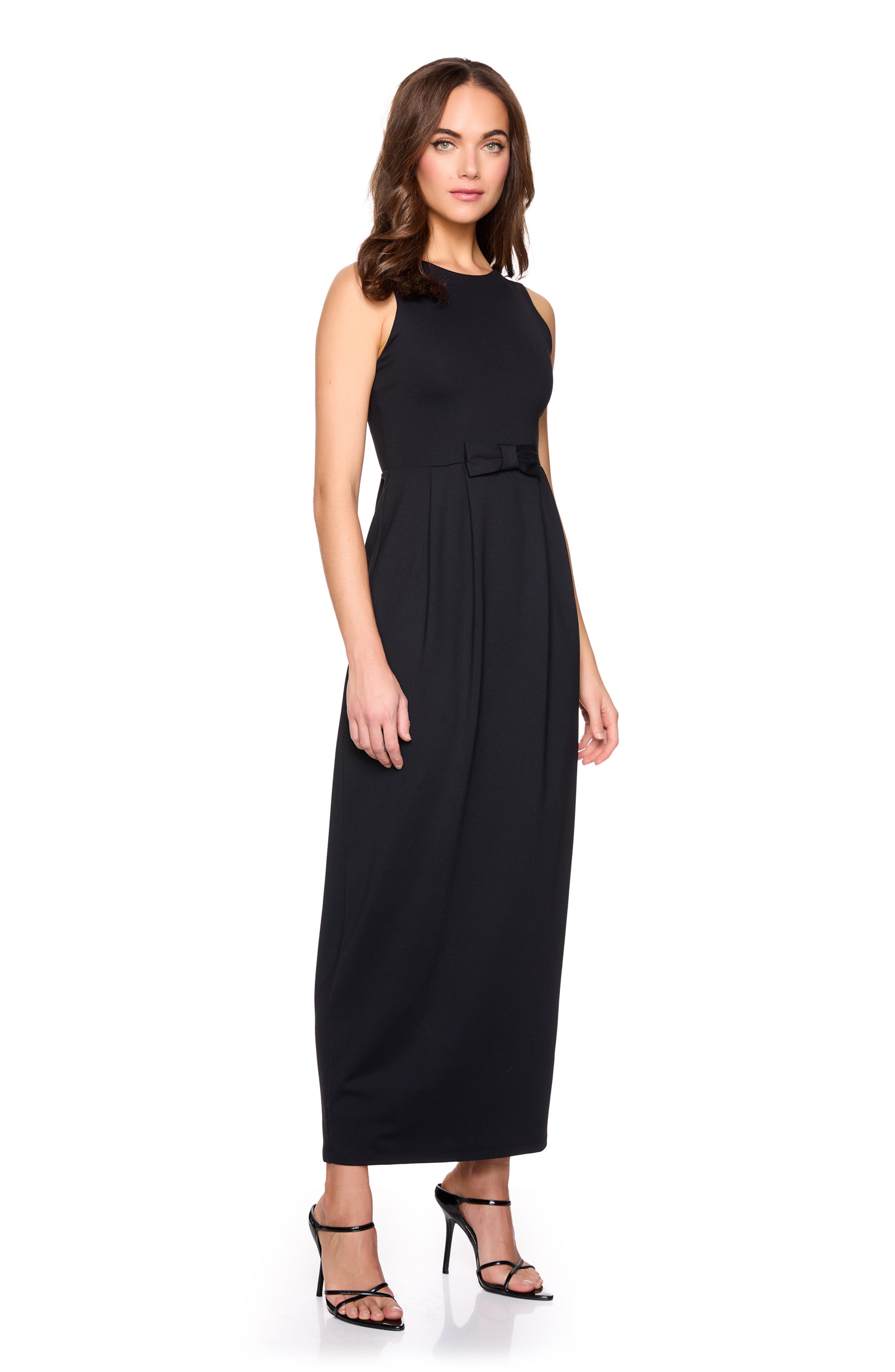 Susana Monaco Pleated Front Bow Sleeveless Maxi Dress (Women) | Nordstrom