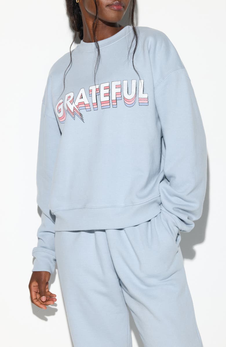 Spiritual Gangster Grateful Ascent La Brea Cotton Sweatshirt, Alternate, color, Ice Blue