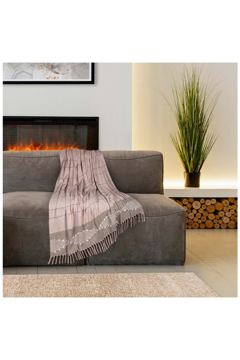 Adonia Fringe Throw Blanket, Alternate, color, COFFEE GREY