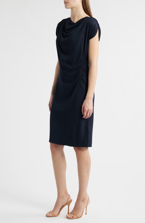 Hugo Boss Boss Devania Ruched Sheath Dress In Black