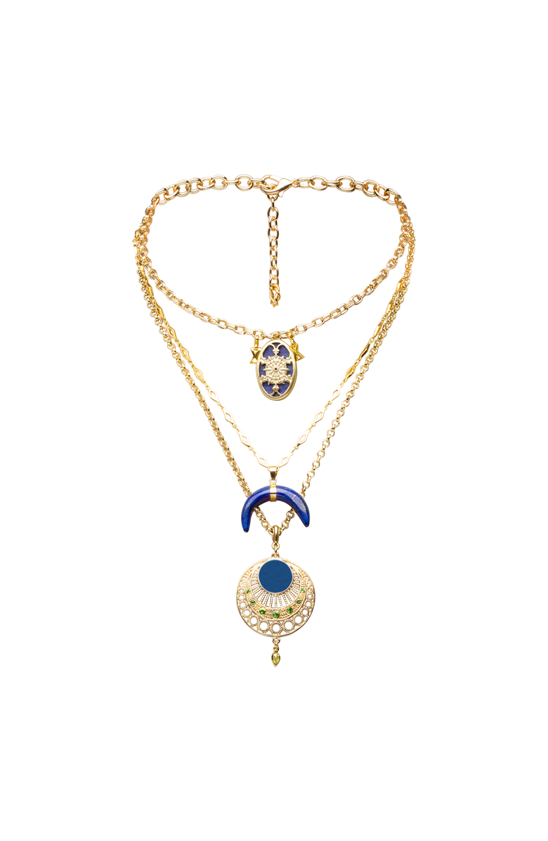 Lunaversoul Fallon Layered Chain Necklace, Main, color, Gold