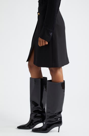 Ganni Chain Detail Layered Twill Skirt | Nordstrom