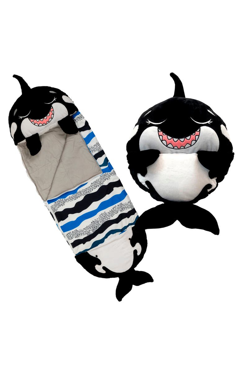 Happy Nappers Pillow & Sleepy Sack, Large Ozzy The Black Shark 7+, Alternate, color, Black