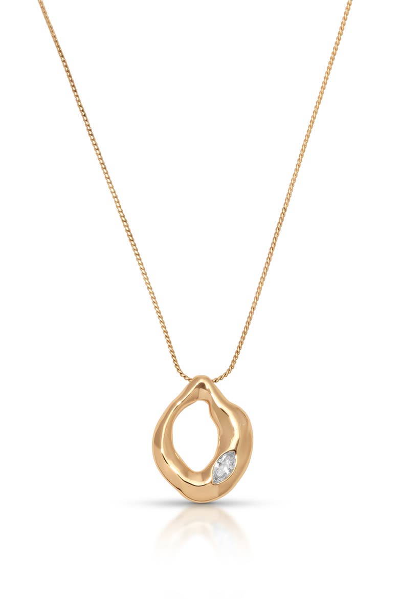 Molten Crystal Pendant Necklace, Main, color, GOLD