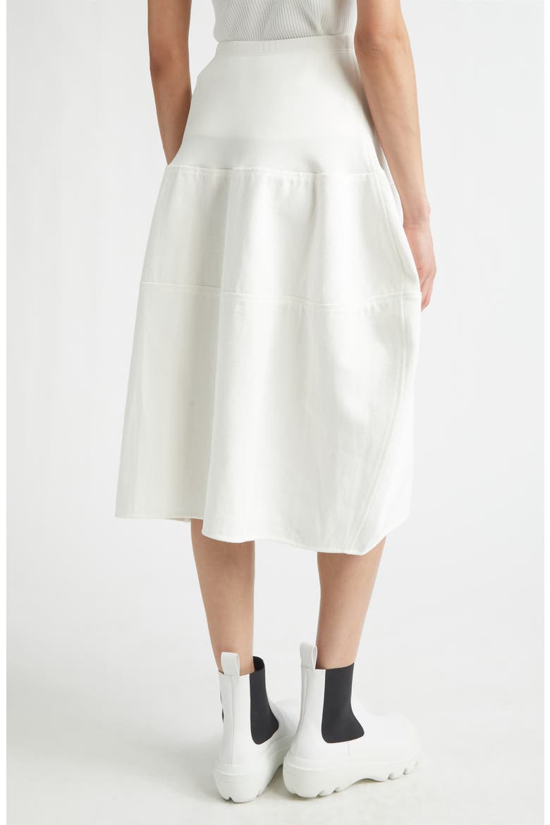 Rounded Cotton Twill Skirt, Alternate, color, WHITE