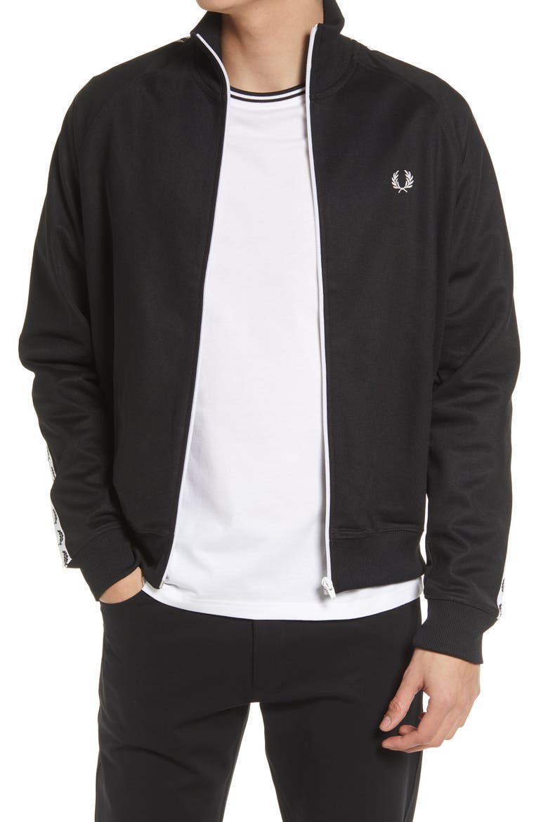 Laurel Tape Track Jacket, Main, color, BLK
