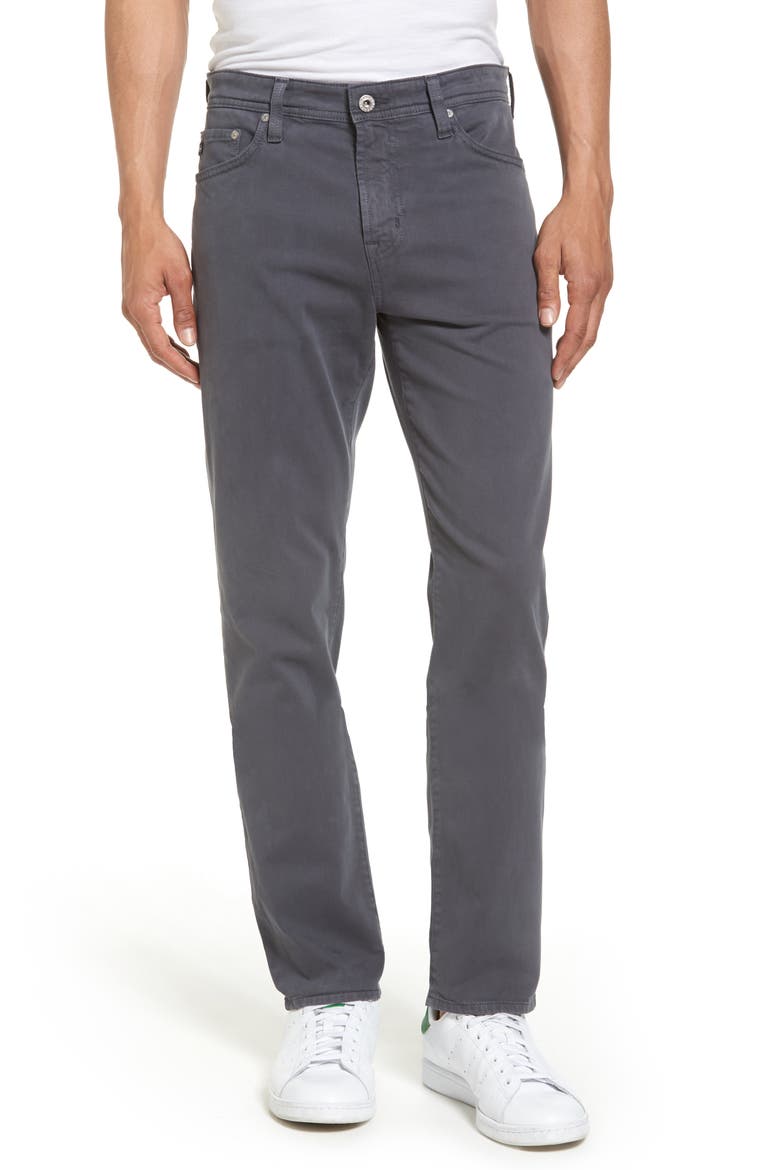 Everett Stretch Sateen Slim Straight Pants, Main, color, SULFUR FADE TO GRAYE