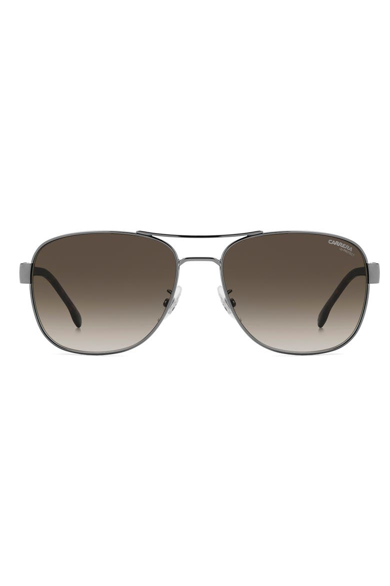 C Flex 60mm Gradient Rectangular Sunglasses, Main, color, DARK RUTHENIUM