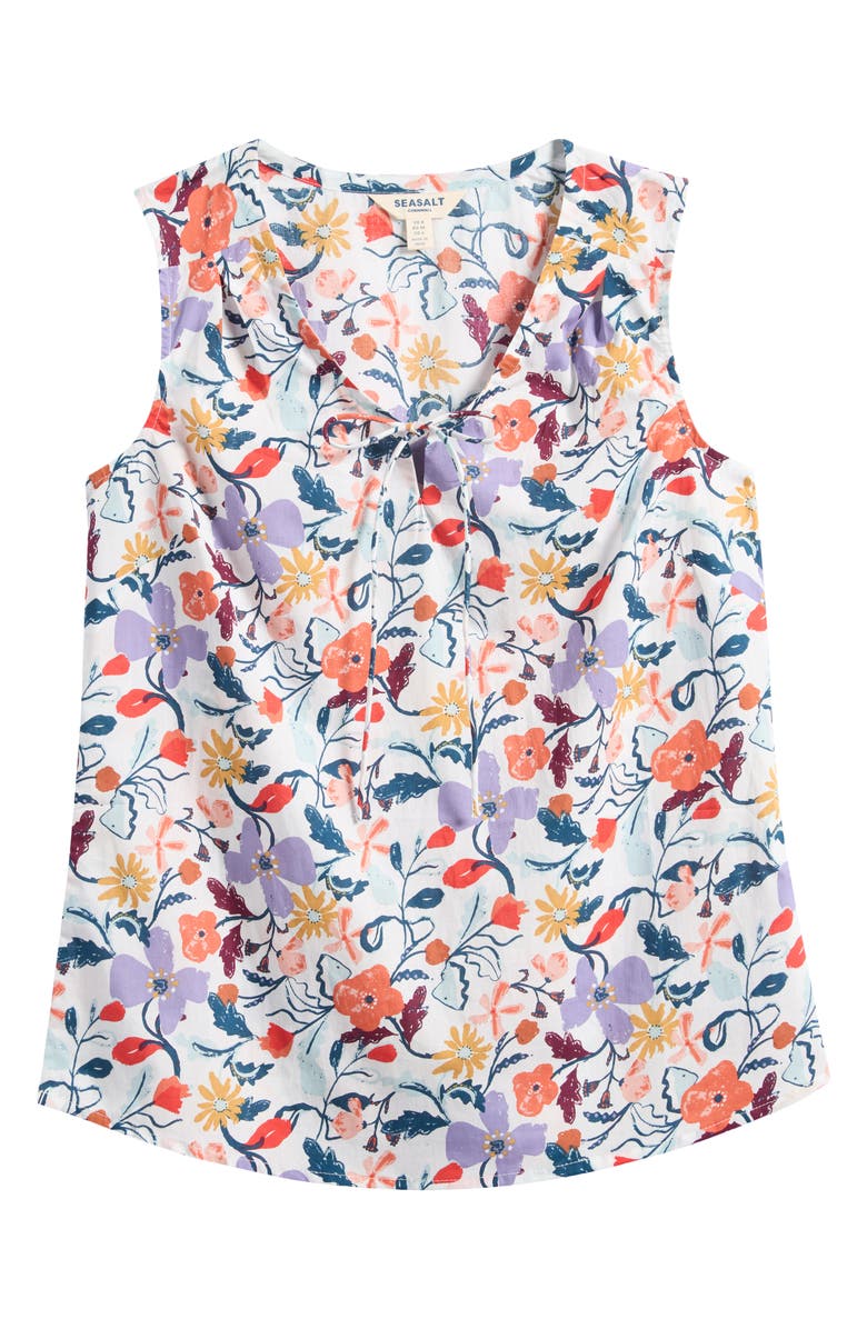 Seasalt Cornwall Cobbs Well Floral Print Top, Main, color, Winding Meadow Mix