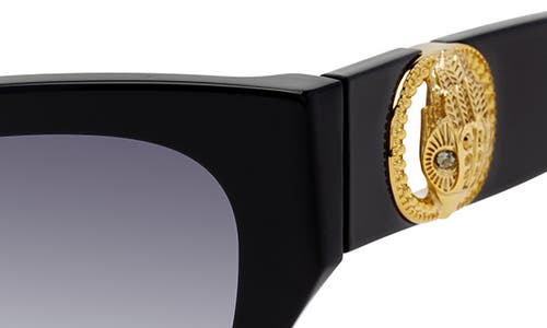 Kurt Geiger Cat Eye Sunglasses, 60mm In Black/smoke Gradient