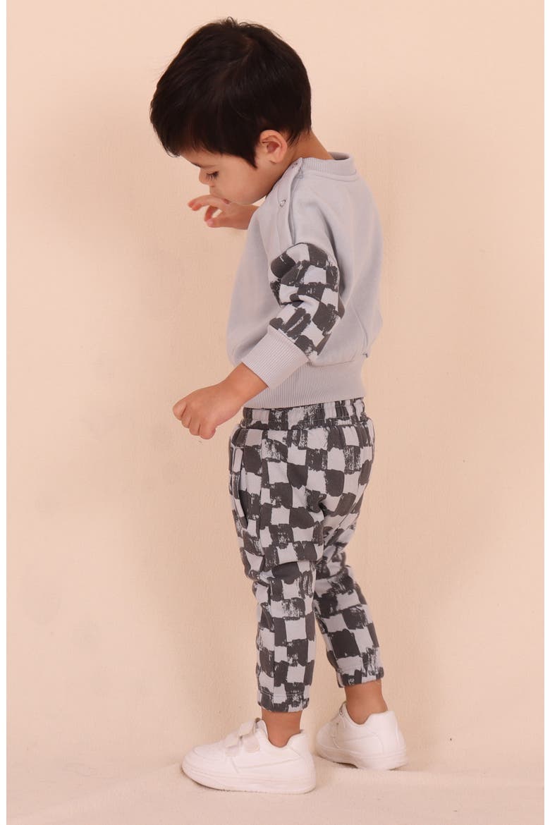 Check Sweatshirt & Pants Set, Alternate, color, GREY