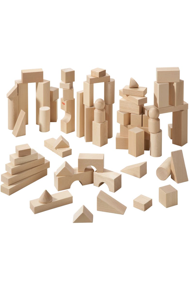 HABA Wooden Building Blocks 60 Piece Set, Ideal Toddler Blocks for Ages 2-4
Kids Stacking Toys for Ages 1
Up for Open-Ended Play, Made in Germany, Alternate, color, Tan